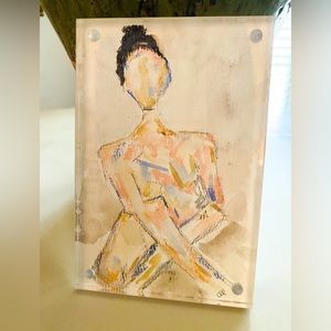 •Framed Nude Abstract Watercolor•